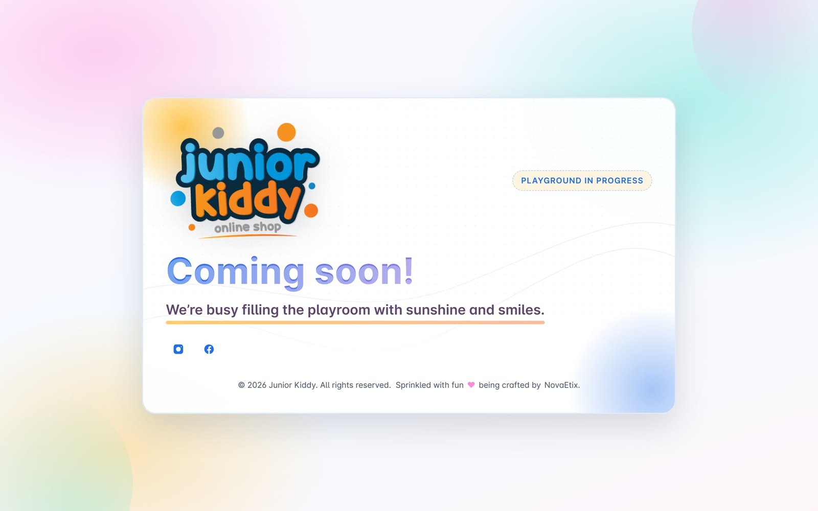 JuniorKiddy: the pre-launch landing page